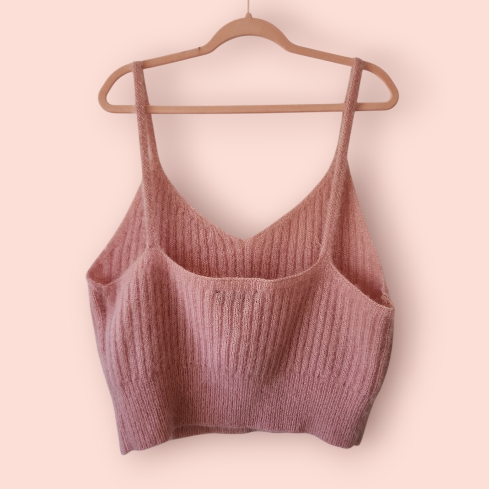 Eloquii Pink Cardigan Tank Top Set Fuzzy - Picture 5 of 12